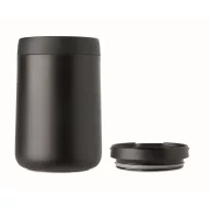   Cana de voiaj, Everestus, 2610E18465, 450 ml, 12x14 cm, Otel inoxidabil, Negru