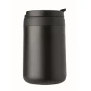 Cana de voiaj, Everestus, 2610E18465, 450 ml, 12x14 cm, Otel inoxidabil, Negru
