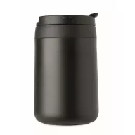   Cana de voiaj, Everestus, 2610E18465, 450 ml, 12x14 cm, Otel inoxidabil, Negru