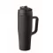Sticla termos cu perete dublu, Everestus, 2610E19363, 900 ml, Cu maner, Cu pai, 13x26 cm, Otel inoxidabil, Negru