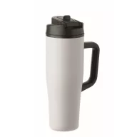   Sticla termos cu perete dublu, Everestus, 2610E19360, 900 ml, Cu maner, Cu pai, 13x26 cm, Otel inoxidabil, Alb