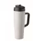 Sticla termos cu perete dublu, Everestus, 2610E19360, 900 ml, Cu maner, Cu pai, 13x26 cm, Otel inoxidabil, Alb
