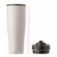   Sticla termos cu perete dublu, Everestus, 2610E19360, 900 ml, Cu maner, Cu pai, 13x26 cm, Otel inoxidabil, Alb