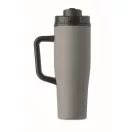 Sticla termos cu perete dublu, Everestus, 2610E19362, 900 ml, Cu maner, Cu pai, 13x26 cm, Otel inoxidabil, Gri