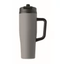 Sticla termos cu perete dublu, Everestus, 2610E19362, 900 ml, Cu maner, Cu pai, 13x26 cm, Otel inoxidabil, Gri