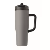   Sticla termos cu perete dublu, Everestus, 2610E19362, 900 ml, Cu maner, Cu pai, 13x26 cm, Otel inoxidabil, Gri