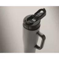   Sticla termos cu perete dublu, Everestus, 2610E19362, 900 ml, Cu maner, Cu pai, 13x26 cm, Otel inoxidabil, Gri