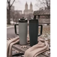   Sticla termos cu perete dublu, Everestus, 2610E19362, 900 ml, Cu maner, Cu pai, 13x26 cm, Otel inoxidabil, Gri