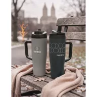   Sticla termos cu perete dublu, Everestus, 2610E19362, 900 ml, Cu maner, Cu pai, 13x26 cm, Otel inoxidabil, Gri