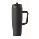 Sticla termos cu perete dublu, Everestus, 2610E19361, 900 ml, Cu maner, Cu pai, 13x26 cm, Otel inoxidabil, Albastru marin francez