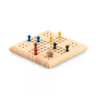   Joc Ludo cu tabla din lemn si saculet pentru piese, Everestus, 20IAN201, Lemn, Natur