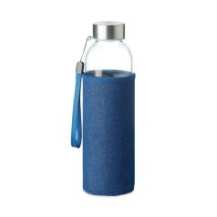   Bidon sport pentru apa, cu husa, 21MAR1791, 500 ml, Ø 6x22 cm, Everestus, Sticla, Neopren, Albastru