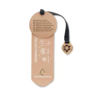   Semn de carte cu seminte de pin, 21MAR2254, 15x5.5x0.2 cm, Everestus, Carton, Bej