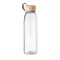 Bidon sport pentru apa, Everestus, 21AUG144, 500 ml, Sticla, Bambus, Ø6x22.5 cm, Transparent