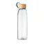 Bidon sport pentru apa, Everestus, 21AUG144, 500 ml, Sticla, Bambus, Ø6x22.5 cm, Transparent