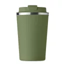 Cana de voiaj cu perete dublu, Everestus, 18SEP3139, 350 ml,  Ø8.5x14 cm, Otel, Verde
