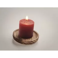  Lumanare pe suport, 2410E22167, Everestus, ø9 x 6.8 cm, Lemn, Rosu