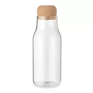   Bidon sport pentru apa, Everestus, 21AUG141, 600 ml, Sticla, Pluta, Ø7x21.5 cm, Transparent