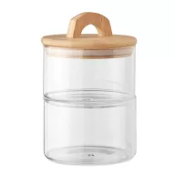   Borcan, Everestus, 21AUG007, 1000 ml, Sticla, Bambus, Ø10x17 cm, Transparent