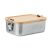 Caserola pranz, Everestus, 21AUG026, 750 ml, Otel, Bambus, 16x11x5.5 cm, Natur