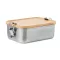 Caserola pranz, Everestus, 21AUG026, 750 ml, Otel, Bambus, 16x11x5.5 cm, Natur