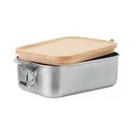   Caserola pranz, Everestus, 21AUG026, 750 ml, Otel, Bambus, 16x11x5.5 cm, Natur