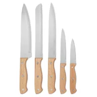   Set cutite, Everestus, 21AUG240, Lemn, 9x7x34 cm, 5 piese, Natur