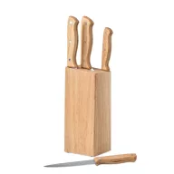   Set cutite, Everestus, 21AUG240, Lemn, 9x7x34 cm, 5 piese, Natur