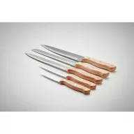   Set cutite, Everestus, 21AUG240, Lemn, 9x7x34 cm, 5 piese, Natur