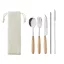 Set tacamuri, 5 piese, Everestus, 22FEB0107, 22.5x7 cm, Otel, Lemn, Bej