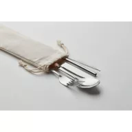   Set tacamuri, 5 piese, Everestus, 22FEB0107, 22.5x7 cm, Otel, Lemn, Bej
