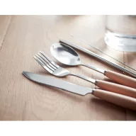   Set tacamuri, 5 piese, Everestus, 22FEB0107, 22.5x7 cm, Otel, Lemn, Bej