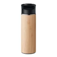   Termos, Everestus, 22FEB1235, 450 ml, 8x24 cm, Otel, Bambus, Natur