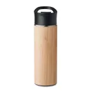 Termos, Everestus, 22FEB1235, 450 ml, 8x24 cm, Otel, Bambus, Natur