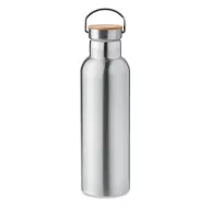  Termos, Everestus, 22FEB1234, 750 ml, Ø7x26 cm, Otel, Bambus, Argintiu