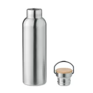   Termos, Everestus, 22FEB1234, 750 ml, Ø7x26 cm, Otel, Bambus, Argintiu