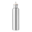 Termos, Everestus, 22FEB1228, 1000 ml, Ø8x31.5 cm, Otel, Bambus, Argintiu