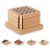 Set jocuri si suport pahare, Everestus, 22FEB0808, 10.6x10.6x7 cm, Pluta, MDF, Natur