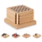 Set jocuri si suport pahare, Everestus, 22FEB0808, 10.6x10.6x7 cm, Pluta, MDF, Natur