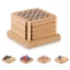 Set jocuri si suport pahare, Everestus, 22FEB0808, 10.6x10.6x7 cm, Pluta, MDF, Natur