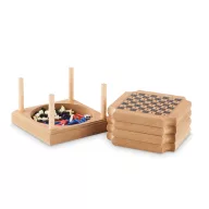   Set jocuri si suport pahare, Everestus, 22FEB0808, 10.6x10.6x7 cm, Pluta, MDF, Natur