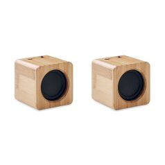   Boxa portabila wireless, Everestus, 22FEB1550, 6x6x6.3 cm, Bambus, Natur