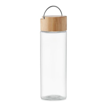 Sticla de apa sport, Everestus, 22FEB1346, 500 ml, Ø6x20.5 cm, Sticla, Bambus, Transparent