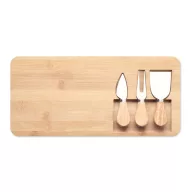   Set platou de bucatarie cu 3 ustensile, Everestus, 22FEB0076, 37.5x17.5x1.5 cm, Bambus, Natur