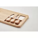 Set platou de bucatarie cu 3 ustensile, Everestus, 22FEB0076, 37.5x17.5x1.5 cm, Bambus, Natur