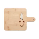 Set platou de bucatarie si cutit, Everestus, 22FEB0077, 27.5x19.5x1 cm, Bambus, Natur
