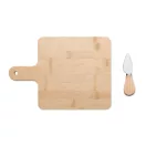 Set platou de bucatarie si cutit, Everestus, 22FEB0077, 27.5x19.5x1 cm, Bambus, Natur