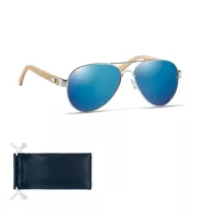   Ochelari de soare, Everestus, 22FEB0239, 13x14x5 cm, Bambus, Albastru