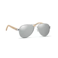   Ochelari de soare, Everestus, 22FEB0241, 13x14x5 cm, Bambus, Argintiu