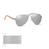   Ochelari de soare, Everestus, 22FEB0241, 13x14x5 cm, Bambus, Argintiu